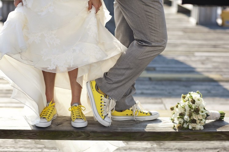 basket mariage femme jaunes