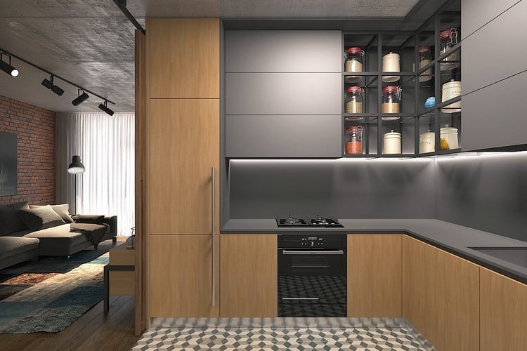 comment aménager un studio style moderne design pratique fonctionnel idée petite cuisine ouverte salon