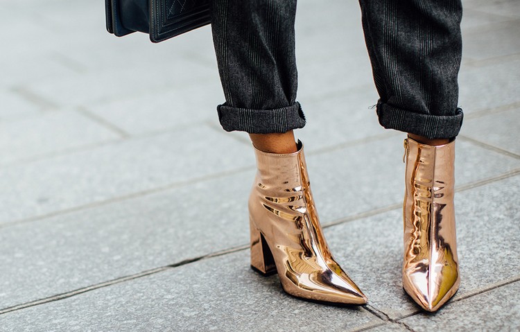 comment porter des bottines effet doré mode tendances femme 2018 looks copier
