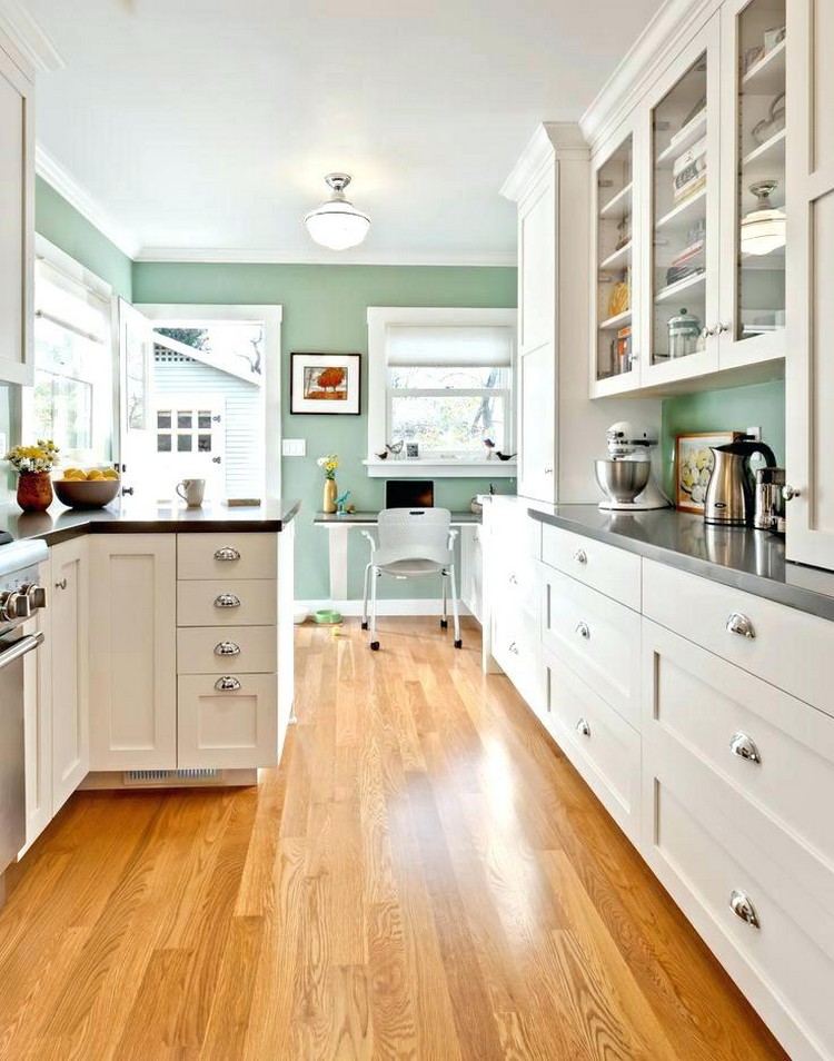 couleur sauge avec blanc idées moderne design intérieur cuisine ouverte salon