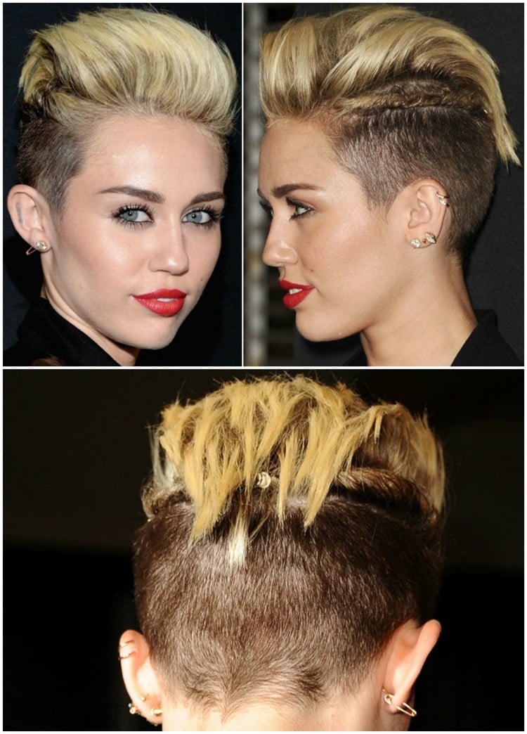 coupe mohawk femme Miley Cyrus