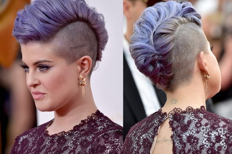 coupe mohawk femme cheveux violets femme stylée