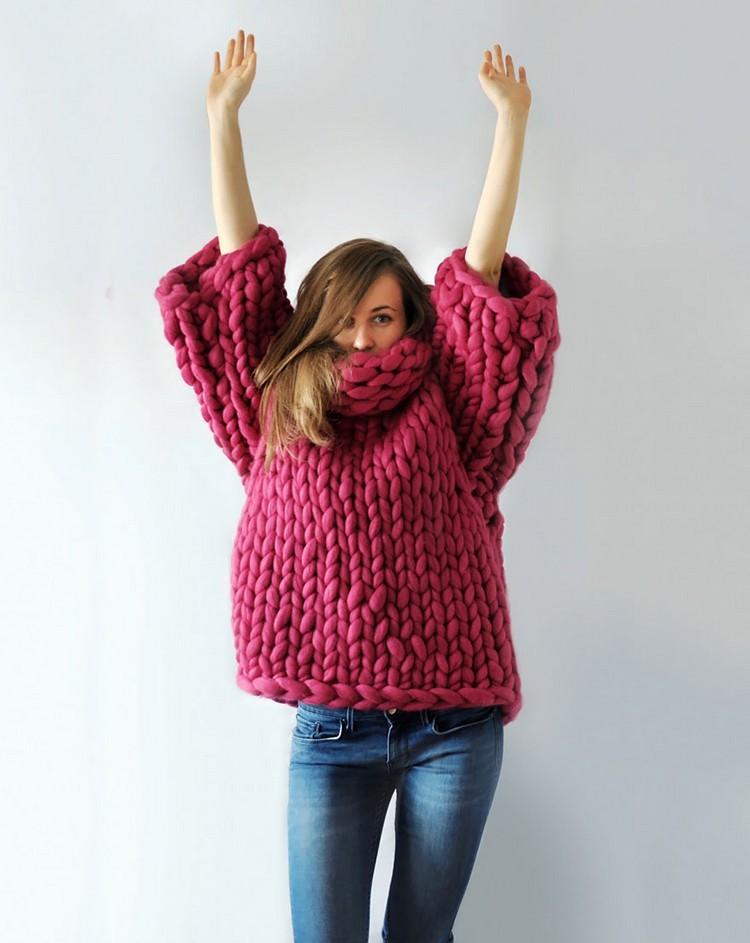 couverture grosse maille pull écharpe idées DIY tricotage activité manuelle