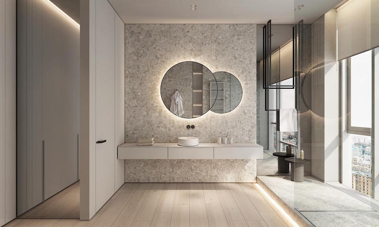 dalles beton deco minimaliste salle de bain