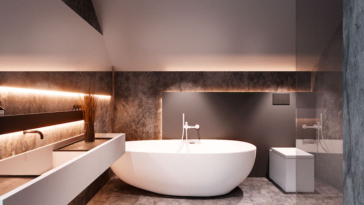 dalles beton eclairage indirect salle de bain exclusive