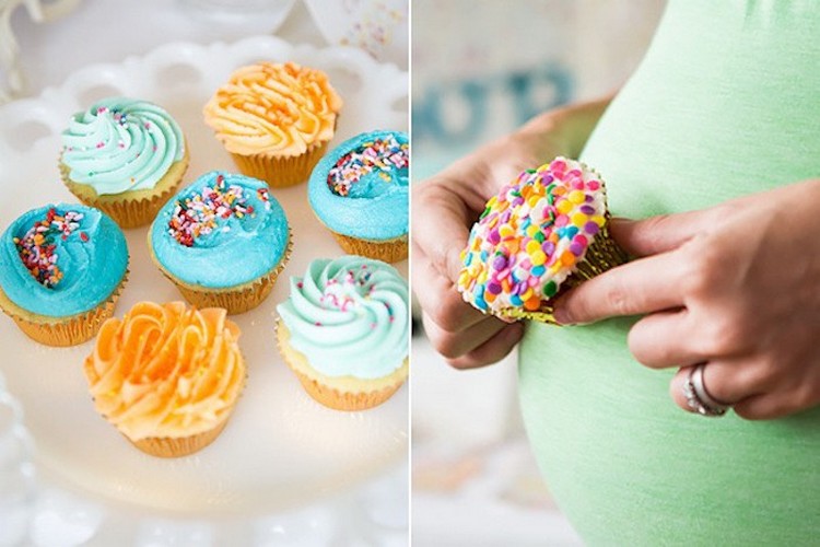 déco baby shower cupcakes confettis et sprinkles futur maman