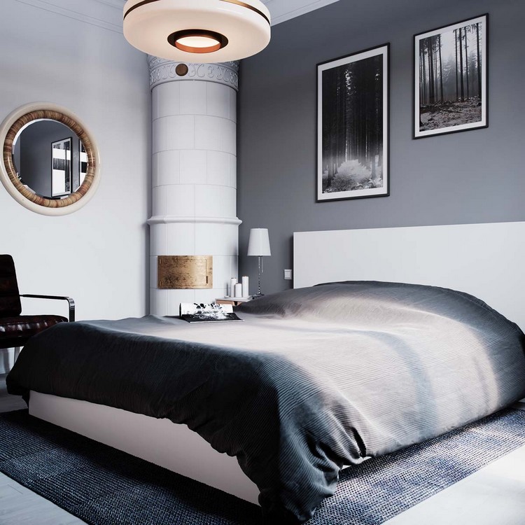 déco style scandinave chambre à coucher grise