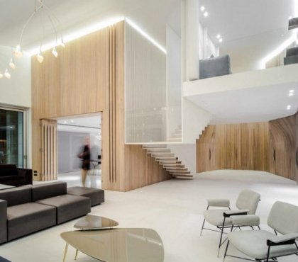 décoration minimaliste appartement design escalier flottant