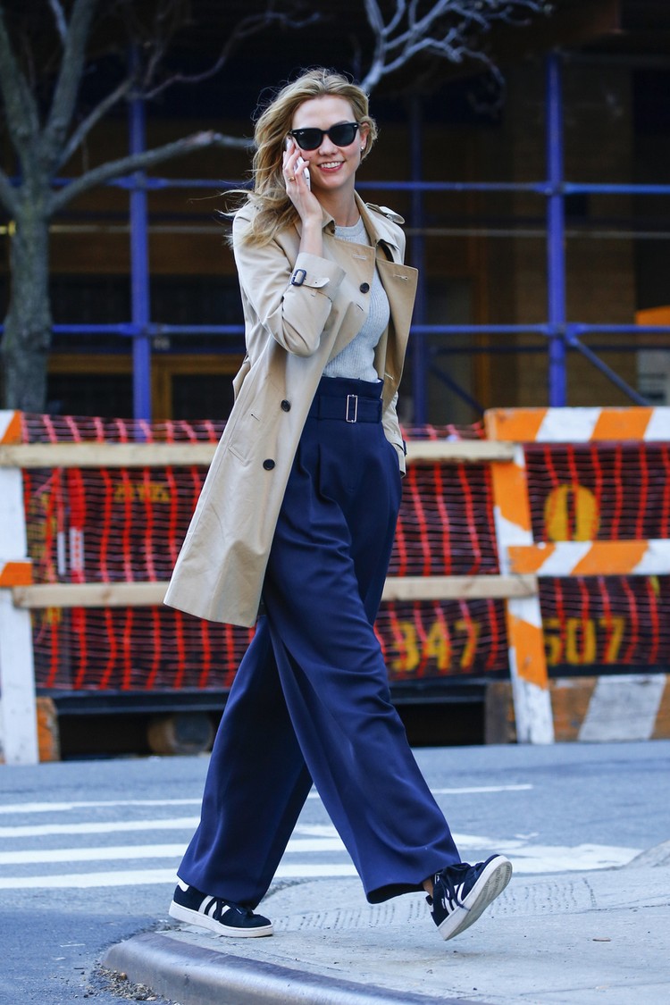 large pantalon femme bleu marine style décontracté femme tendance 2018