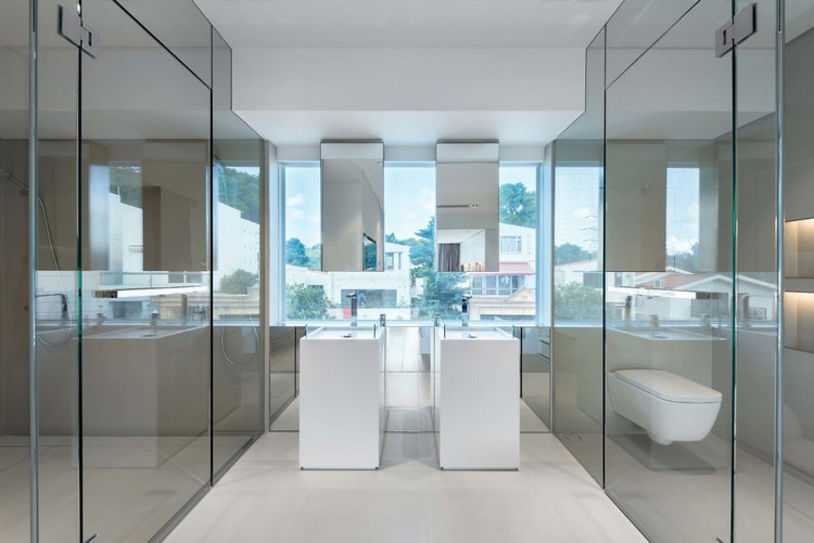 mur de verre salle bain design luxueux maison architecte Milimeter Interior Design