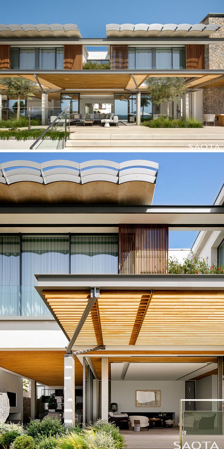 pergola bois sur mesure maison architecte design contemporain signé Saota Majorque