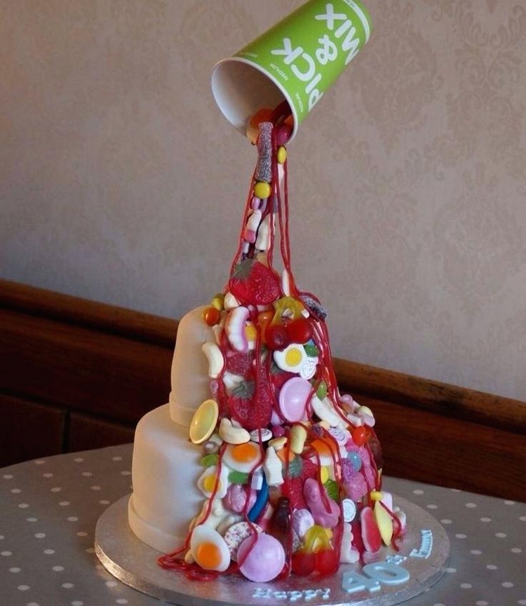recette gravity cake coloré idée gâteau suspendu anniversaire petite fille