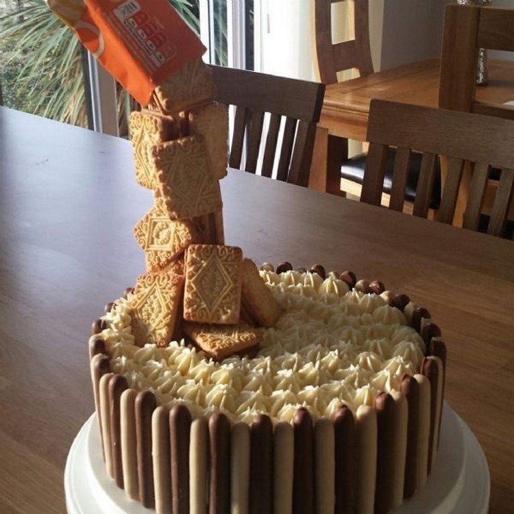 recette gravity cake comment faire gâteau suspendu bonbons M&M Fingers