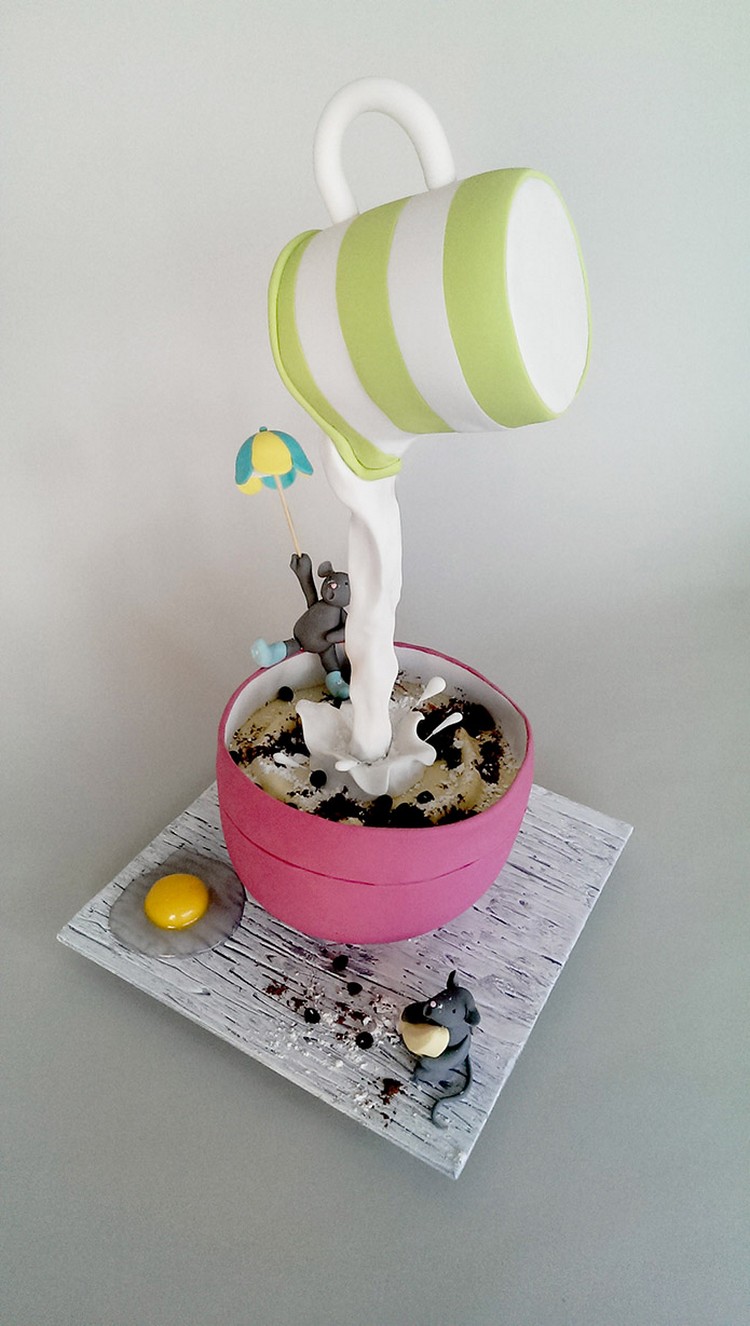 recette gravity cake modèle insolite idée décoration gâteau petite fille