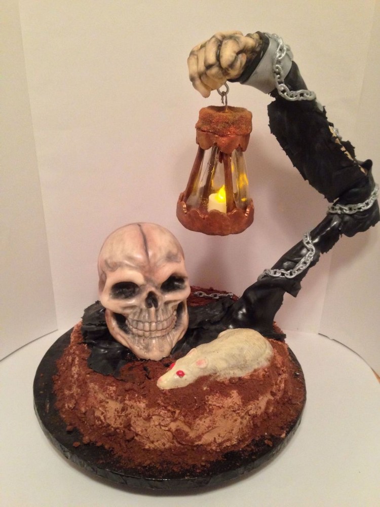 recette gravity cake pour Halloween originale motif squelette