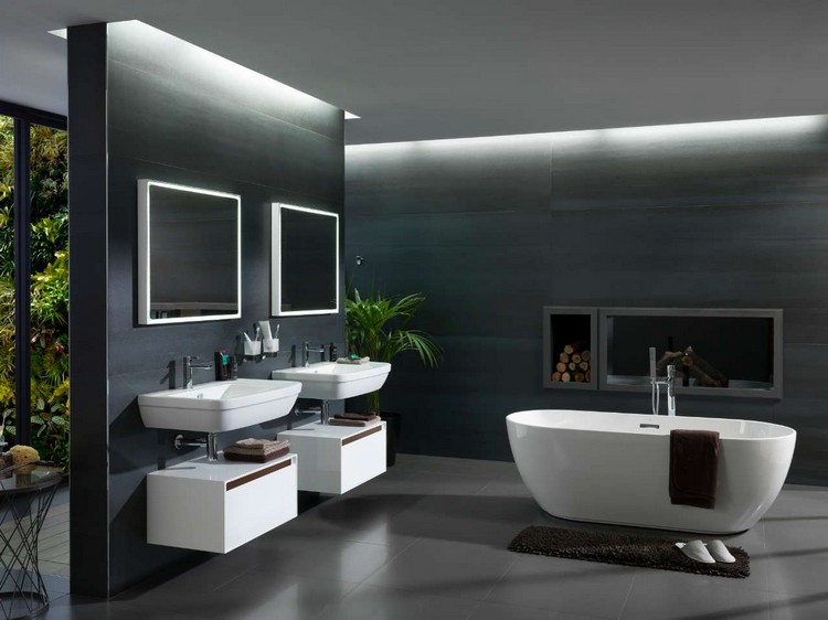 salle de bain noire déco super moderne