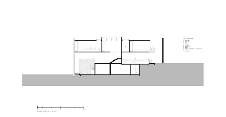 section longitudinale plan maison casa ramos