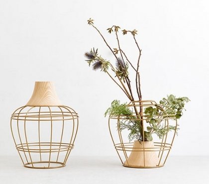 vase en bois original design KIMU style japonais innovant touche exotique jardin