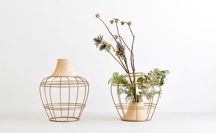 vase en bois original design KIMU style japonais innovant touche exotique jardin