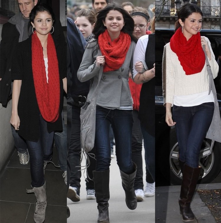 écharpe tube femme Selena Gomez