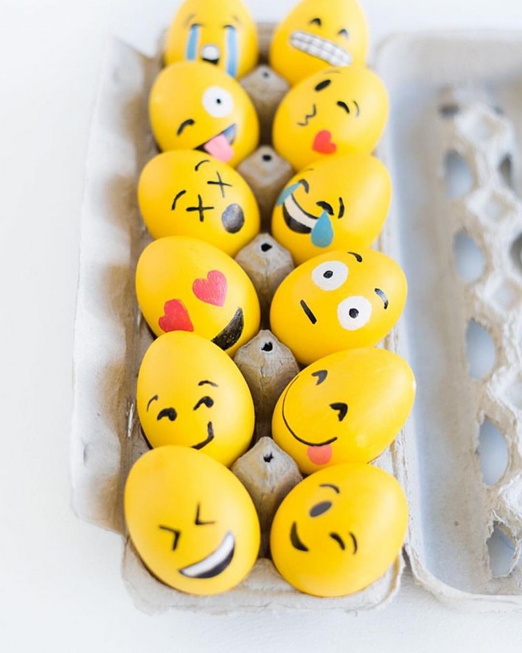 Smiley Pâques idée bricolage décoration œufs emojis