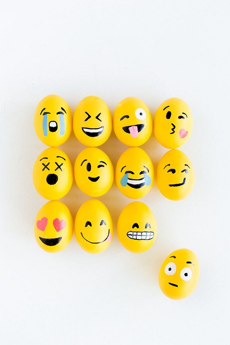 Smiley Pâques idée décoration œufs emojis