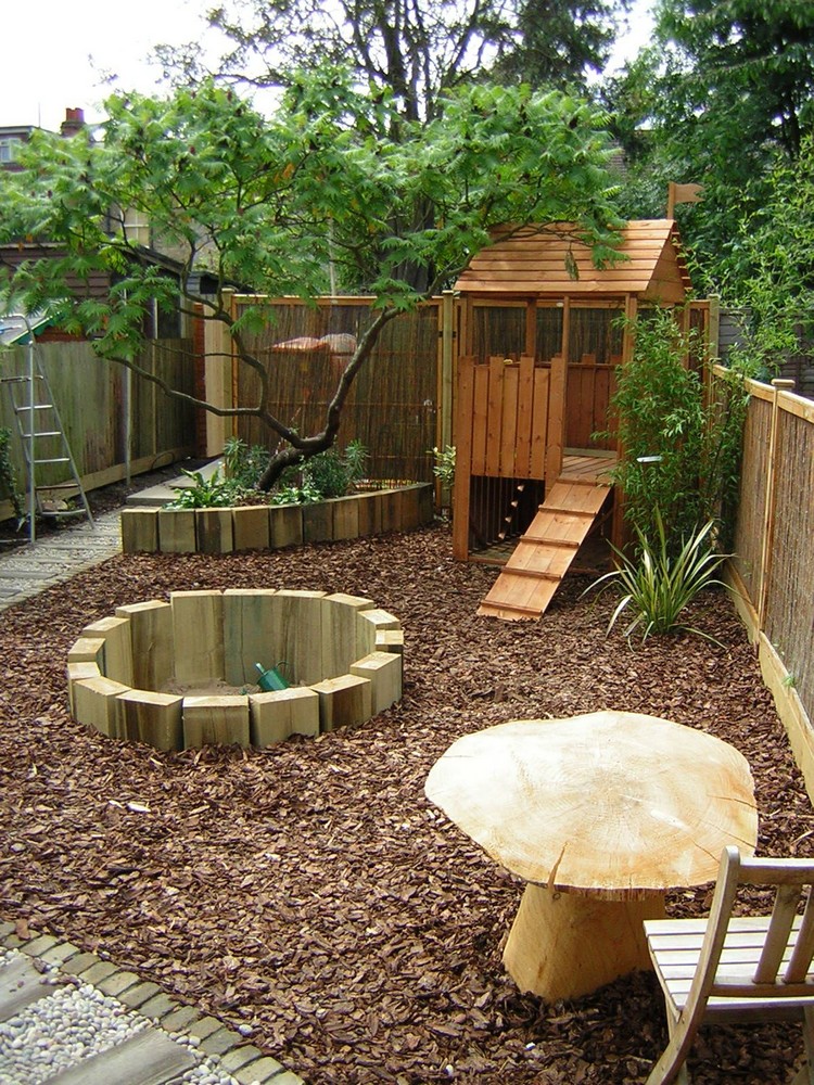aire de jeux pour jardin bois moderne activités plein air enfants