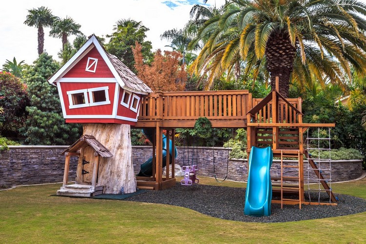 aire de jeux pour jardin idées comment aménager mini parc amusement enfants arrière cour maison