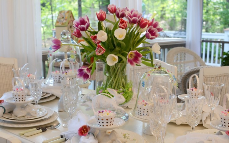 anniversaire printemps tulipes centre de table