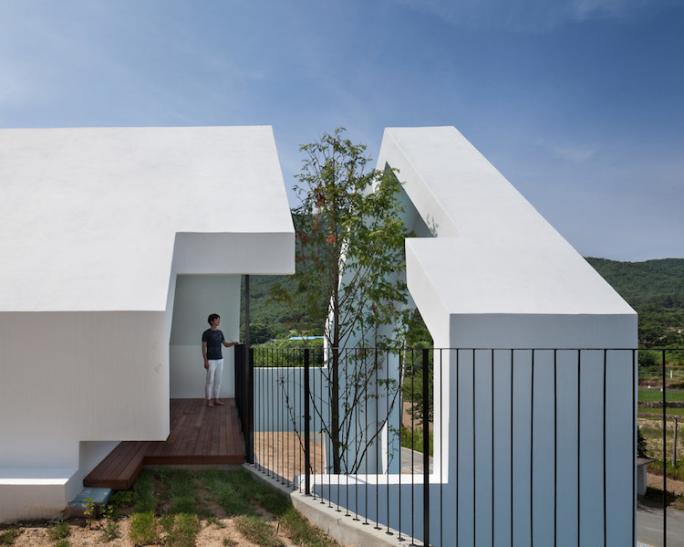 architecture contemporaine geometrie toit terrasse