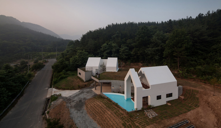 baomaru house coree sud maison architecte deux volumes piscine beton