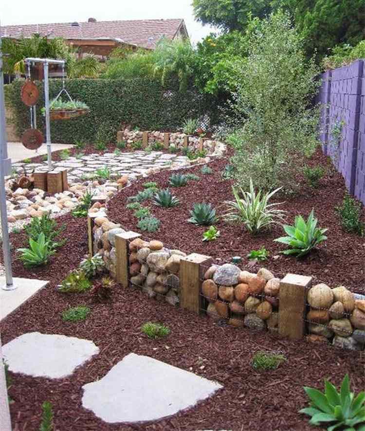 bordure pour jardin gabion idee originale