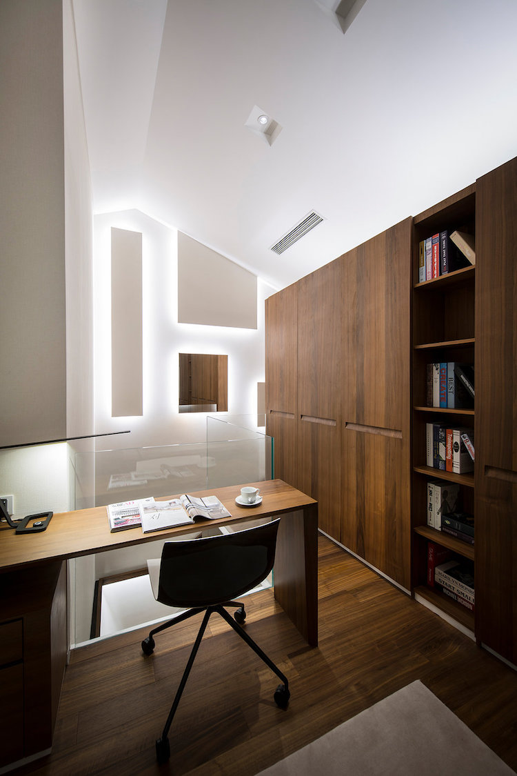 bureau domicile grand meuble rangement bois