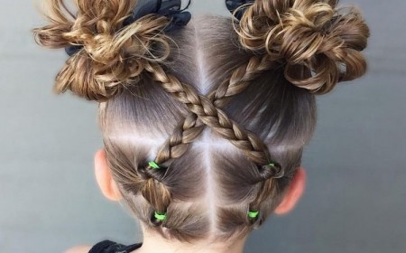 coiffure petite fille tresse plaquée chignon haut tressé style chic