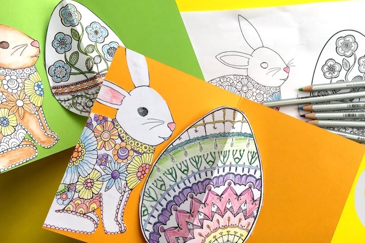 coloriage Pâques à imprimer et idées pour faire des cartes
