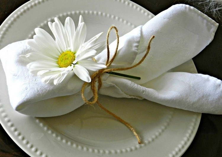 déco table printemps idée originale technique pliage serviette tissu