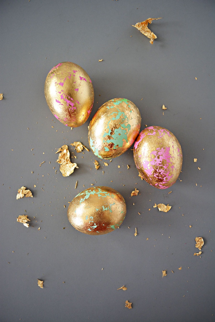 déco œuf de Pâques accents en or