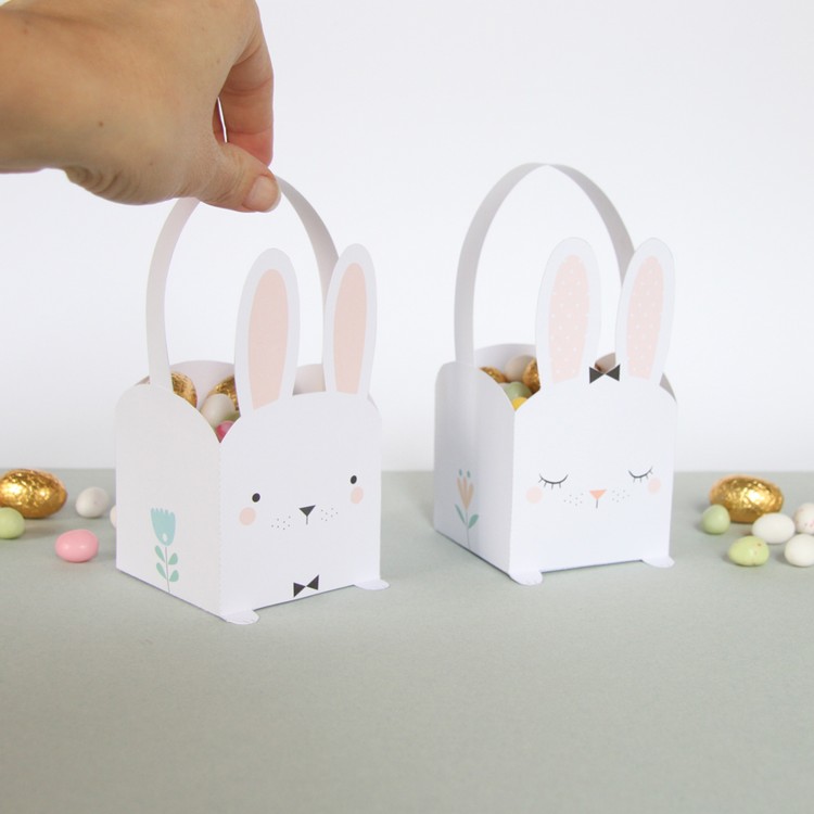 emballage œuf de Pâques boîtes sympas lapins