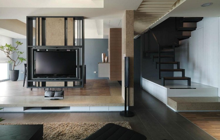 escalier moderne intérieur magnifique design solide minimaliste