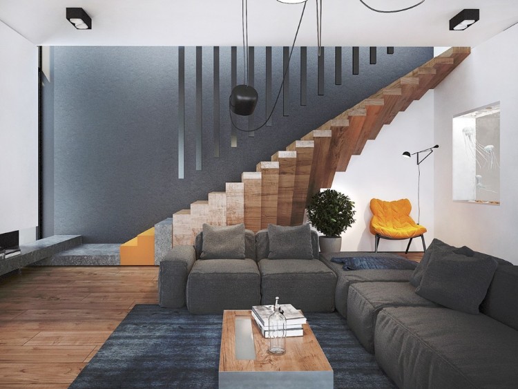 escalier moderne intérieur magnifique tendance appartement architecte