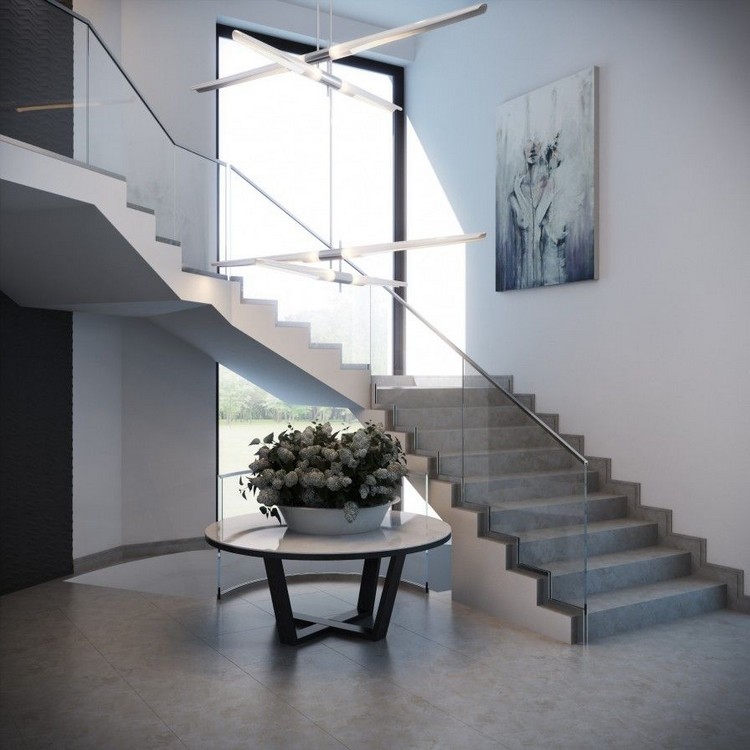 escalier quart tournant modèle moderne choisir conseils aménagement