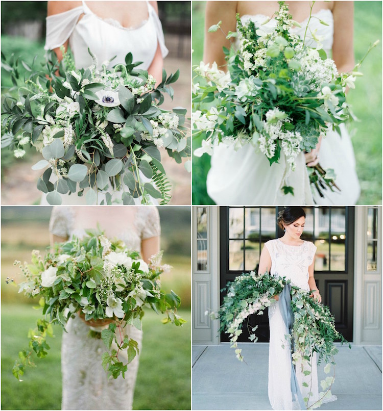 fleurs de mariage tendances 2018 bouquets feuillages vert sauge