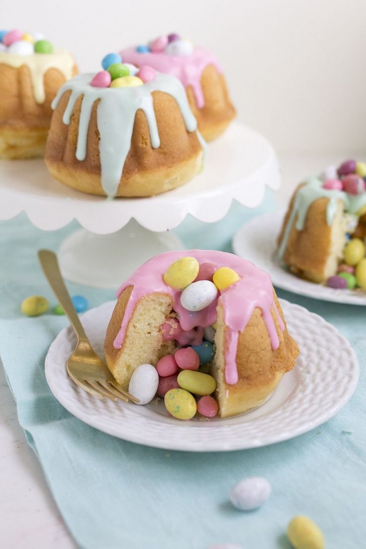 gâteau pour Pâques nid fourré bonbon gélifiés recette gourmande facile