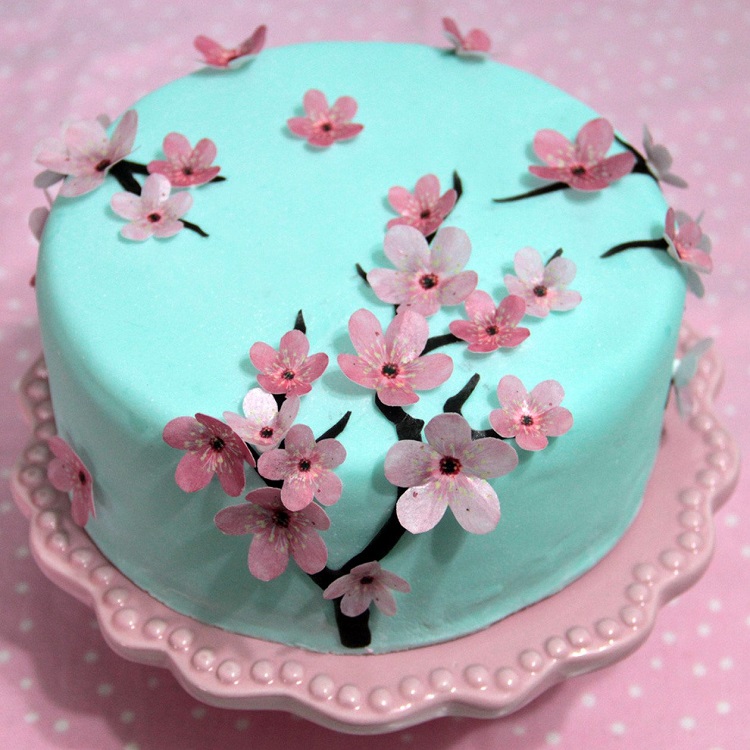 gâteau printemps couleurs pastel fleurs de cerisier