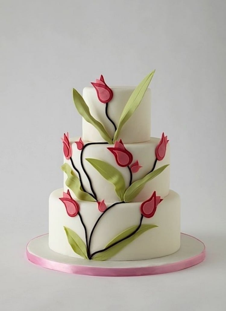 gâteau printemps décoration design tulipes
