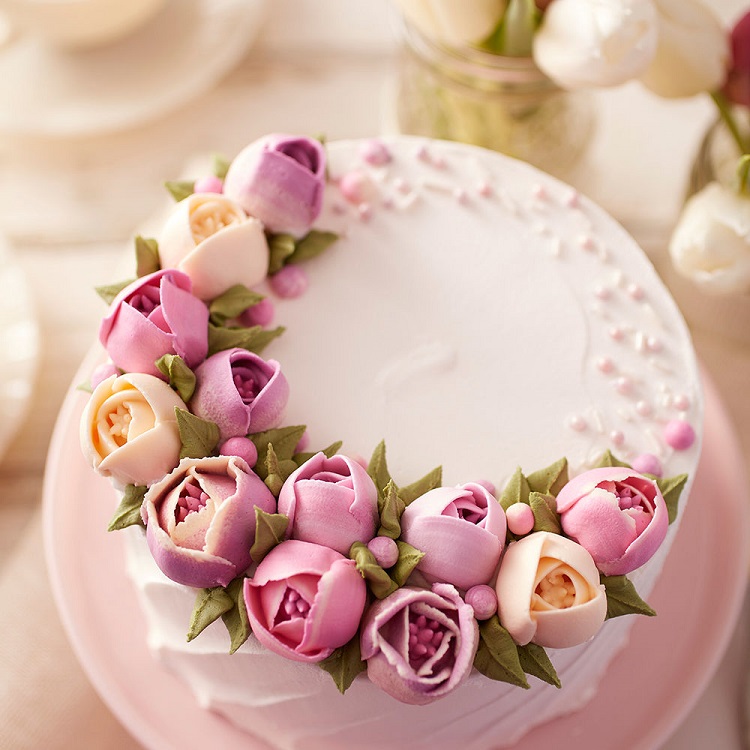 gâteau printemps idée mariage tulipes