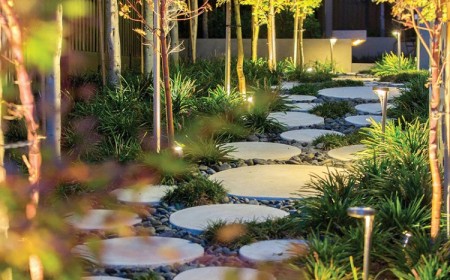 idée aménagement jardin allée dalles béton tendances extérieures 2018 idées fraîches