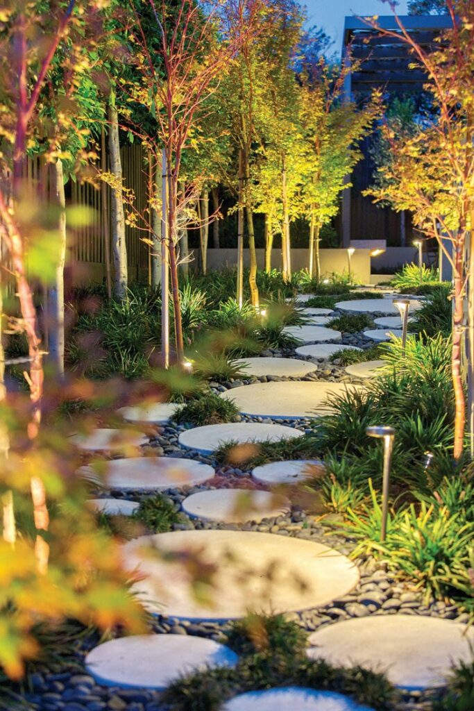 idée aménagement jardin allée dalles béton tendances extérieures 2018 idées fraîches