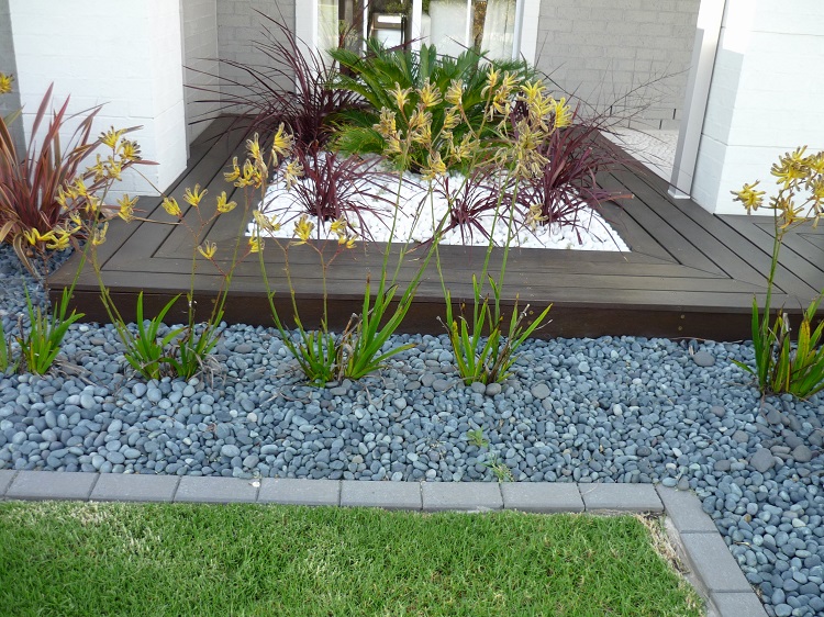 idée aménagement jardin mélange matériaux styles décoration extériuere arrière cour terrasse moderne