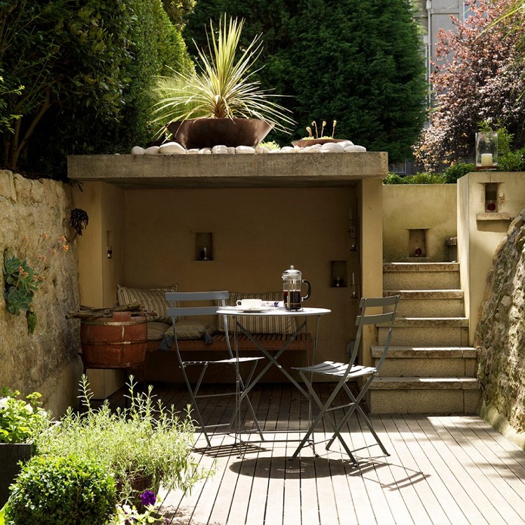 idée aménagement jardin pour petit espace extérieur salon jardin chic touche exotique